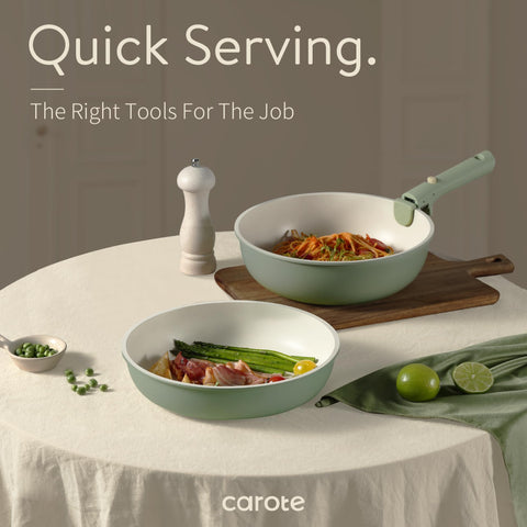 CAROTE removable handles enabling oven or grill transitions
