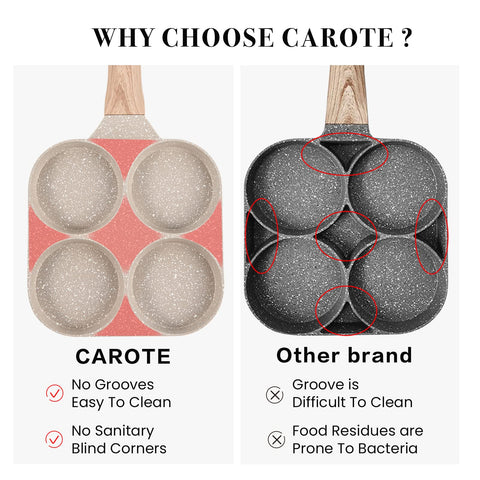 CAROTE rivetless interior for quick, simple cleaning after meals.