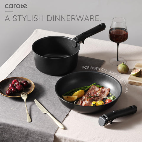 CAROTE RV-compatible cookware set ideal for compact kitchen setups and travel.