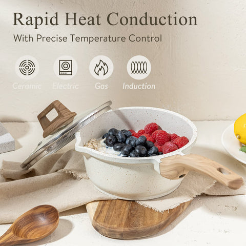 CAROTE all-stove base ensures induction, gas, and electric compatibility