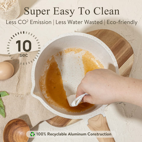 CAROTE white granite finish blends style with easy cleaning