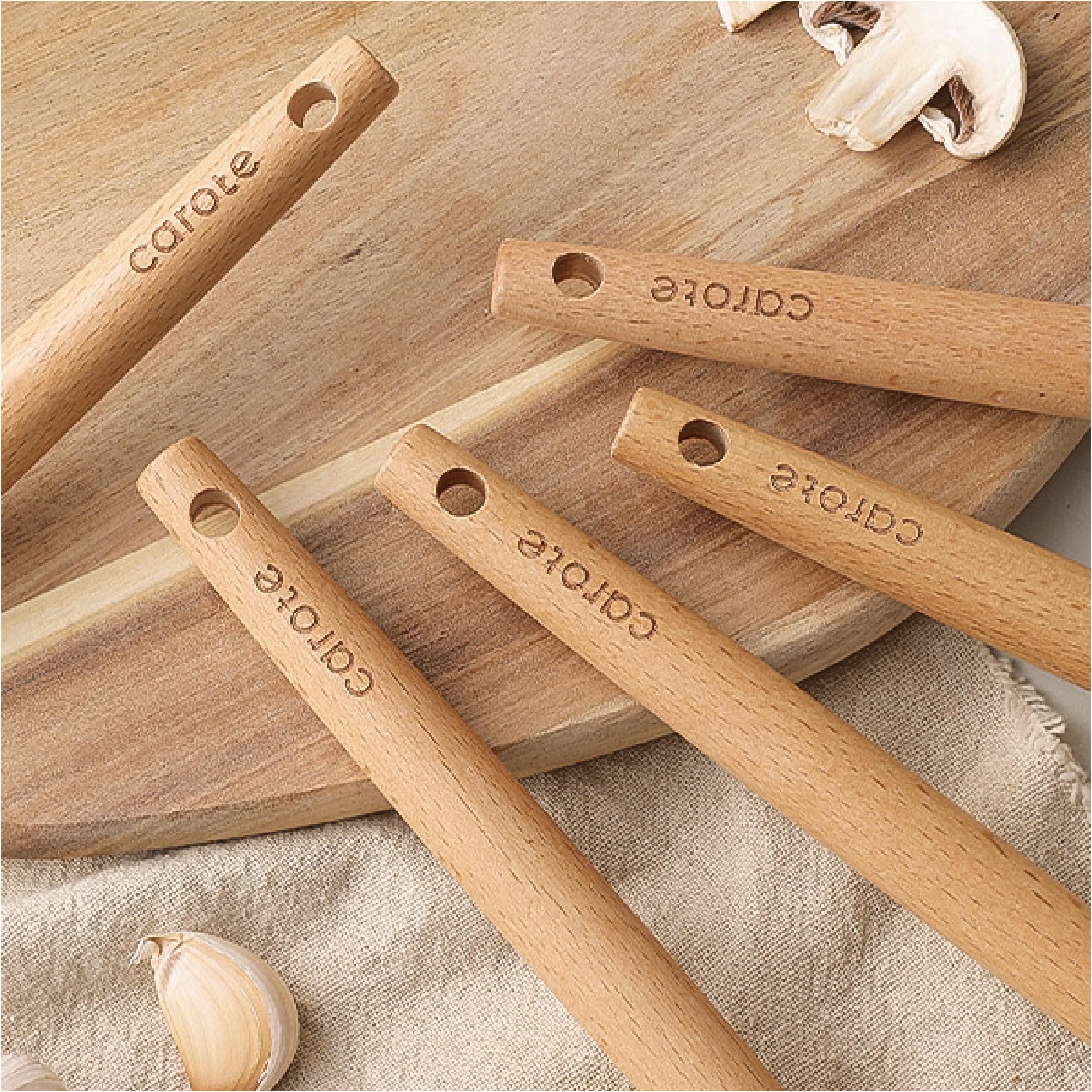 CAROTE silicone-slotted spoon in cream for soups and sauces.