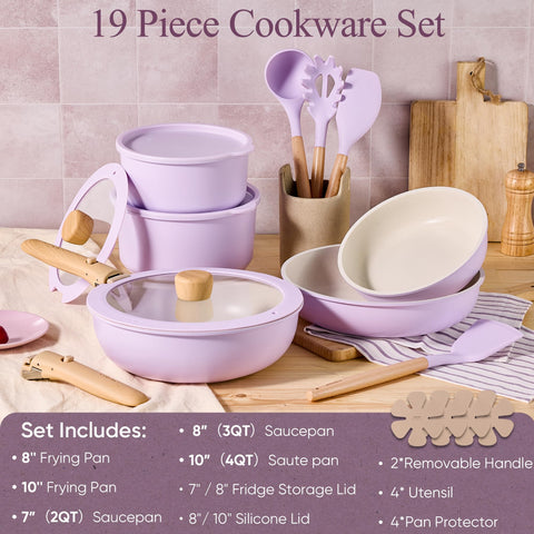 CAROTE space-saving stackable pots for compact kitchen organization.
