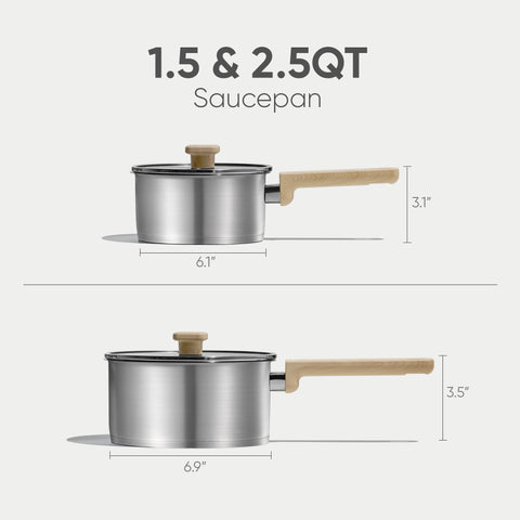 CAROTE stainless steel saucepan handle designed for a comfortable grip.