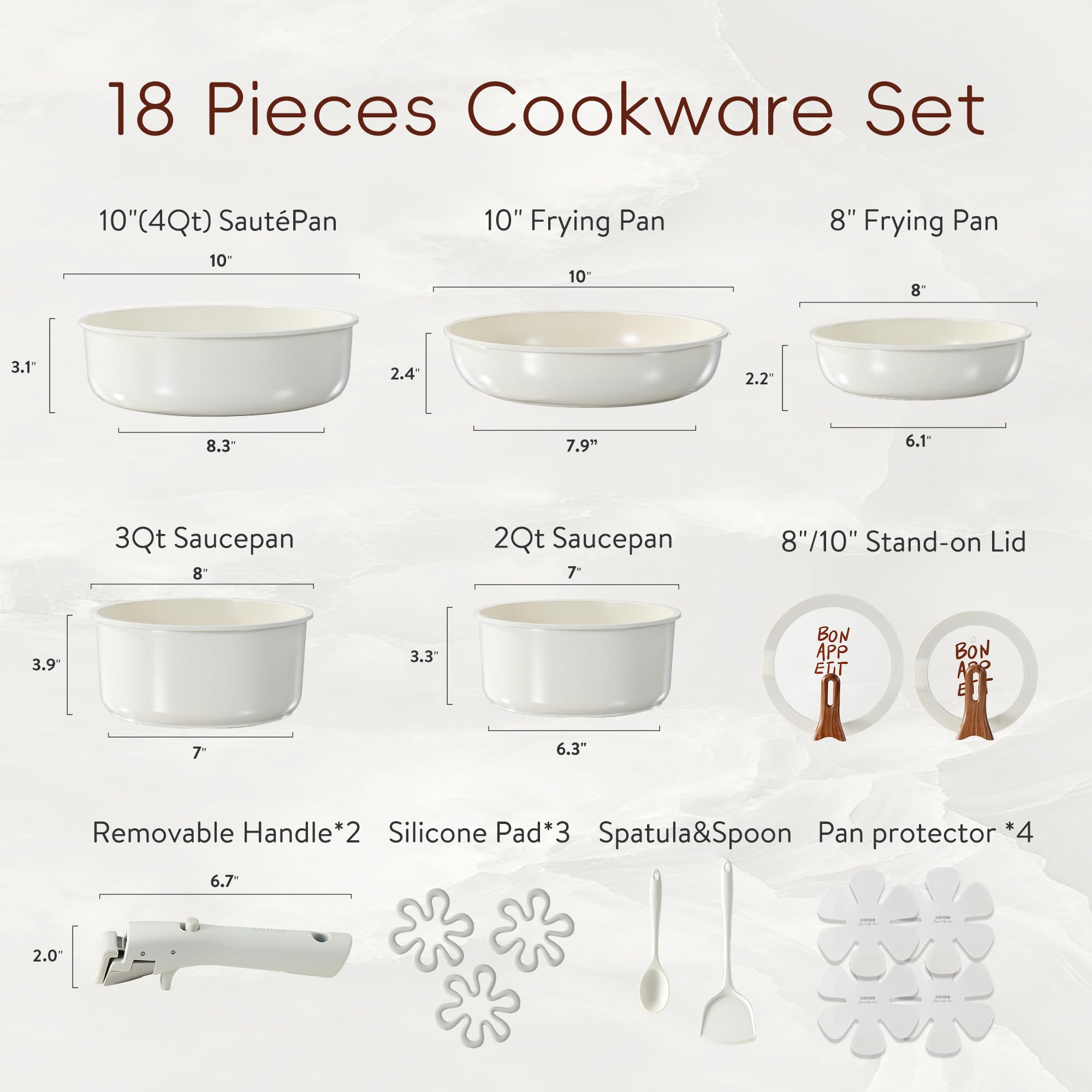 CAROTE stand-up lid design keeps lids tidy during cooking and easy access