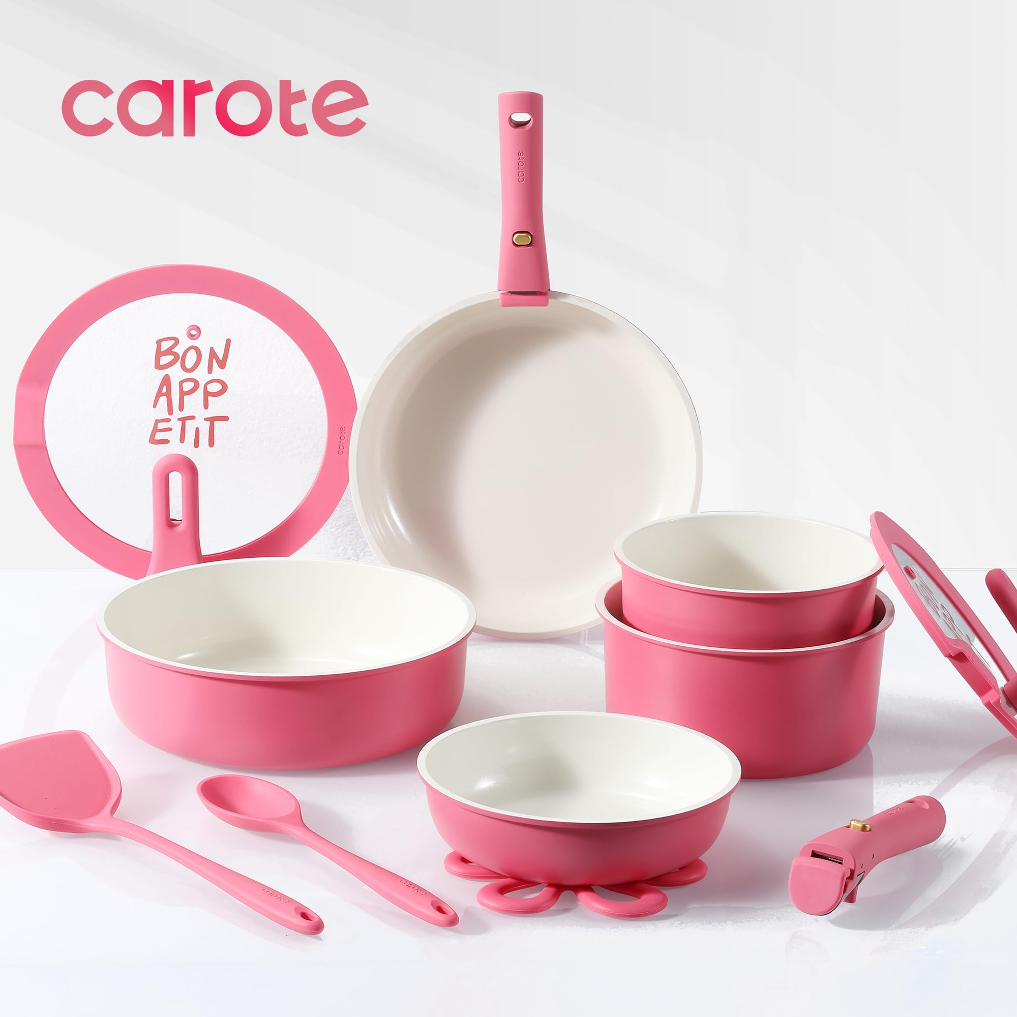 CAROTE stand-up lid design keeps lids upright and accessible.