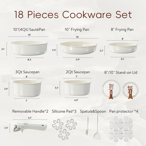 CAROTE stand-up lid design keeps lids tidy during cooking and easy access