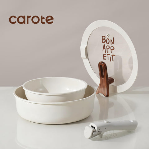 CAROTE stand-up lid keeps the cooking area organized and dust-free.