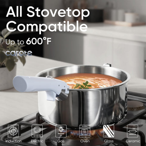 Carote stand-up lid keeps lid upright for easy access