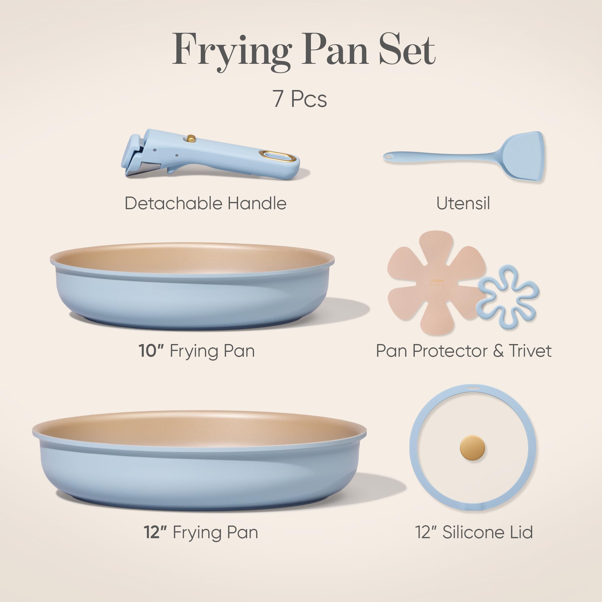 CAROTE titanium reinforced 12-inch nonstick fry pan for searing and sautéing with less oil