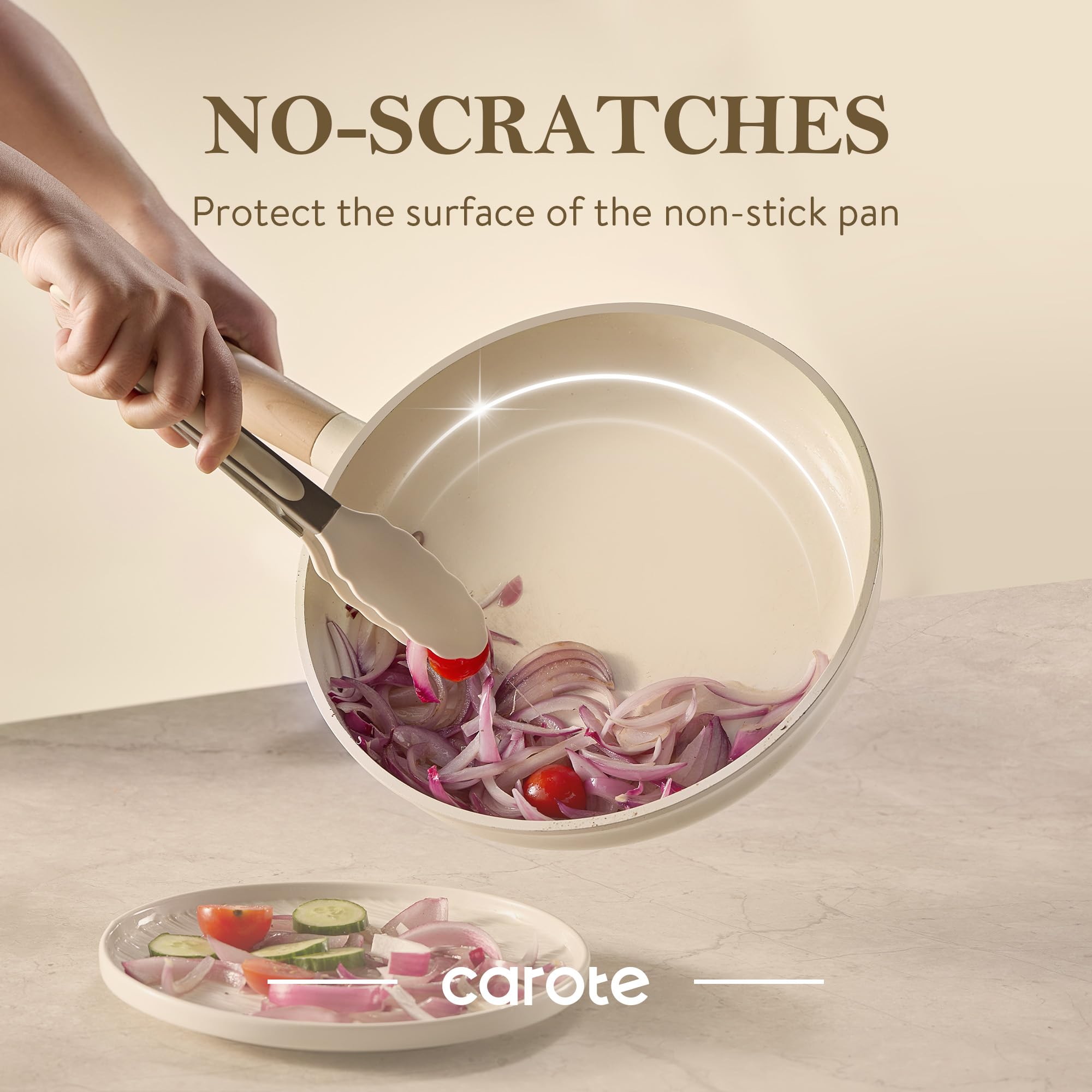 CAROTE dishwasher-safe tongs for easy cleanup after cooking.