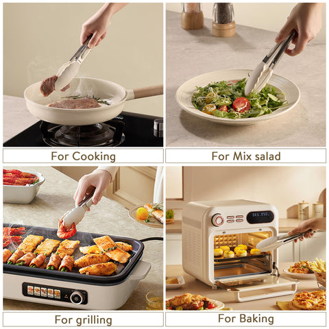 CAROTE easy-pull-lock tongs for compact kitchen storage.