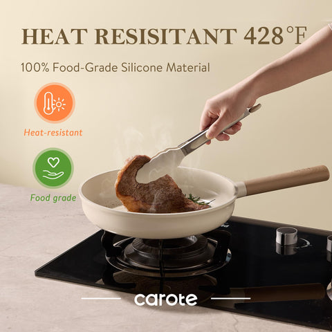 CAROTE tongs with slip-resistant grip for secure handling.
