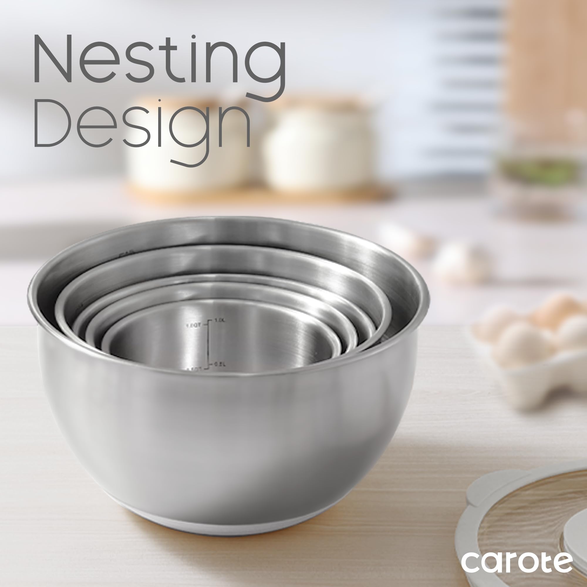 CAROTE transparent lid lets you monitor contents without lifting