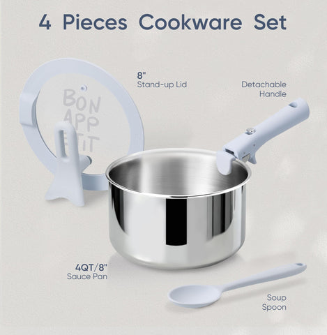 CAROTE tri-ply stainless steel construction highlights even heat