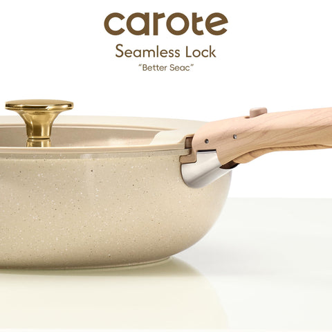 CAROTE universal lids fit multiple pans for convenient cooking