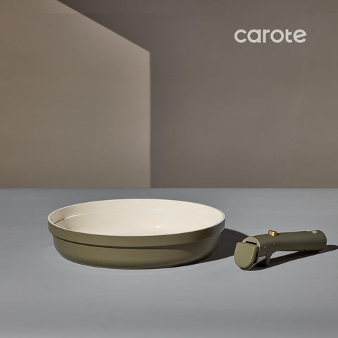 CAROTE utensils set with pan protectors completes organized cookware storage.