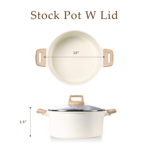 CAROTE white granite finish cookware highlighting durable nonstick surface