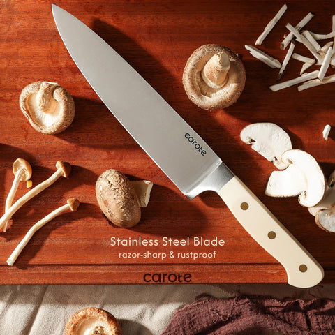 CAROTE wooden magnetic block with nonslip feet keeps knives steady