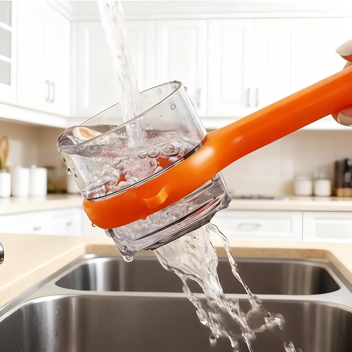 Carrie Rowe double-sided peeler orange offers versatile peeling in one tool