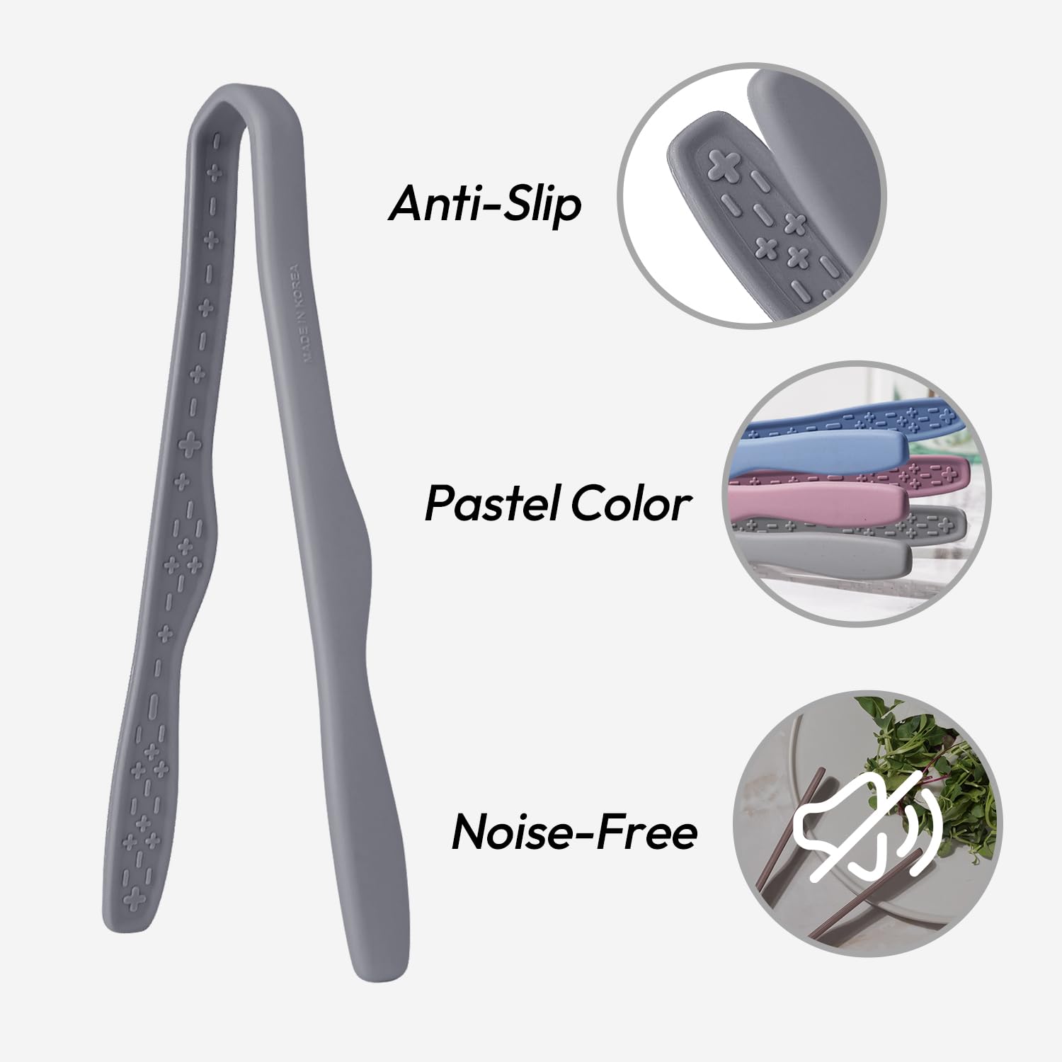 Carrotez mini silicone toaster tongs prevent scratches on cookware.