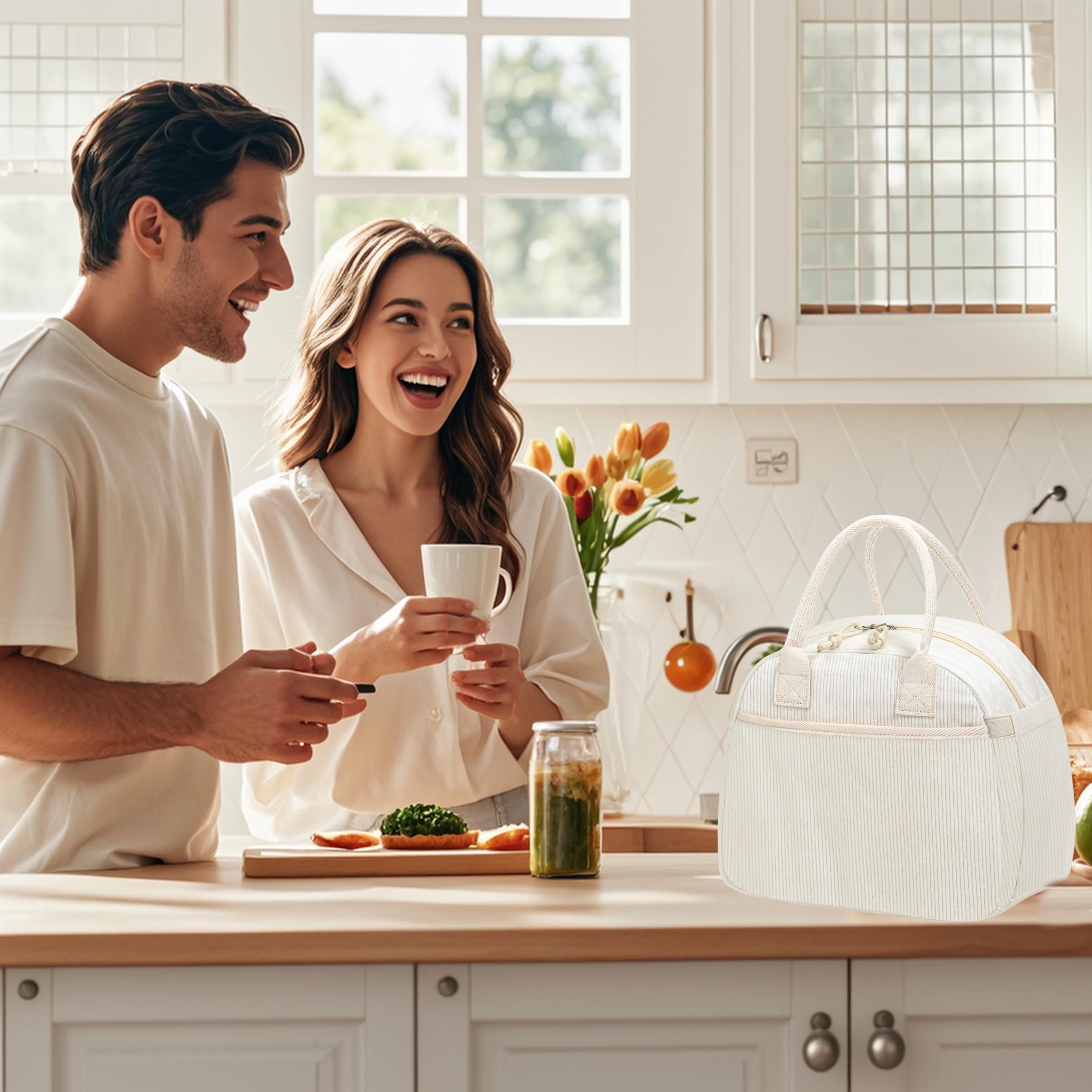 Carry bloom lunch bag with durable zipper for secure closure