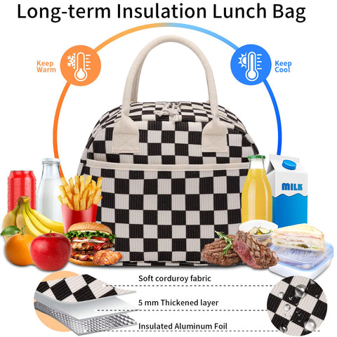 Carry Bloom large-capacity design fits containers, sandwiches, fruit and snacks