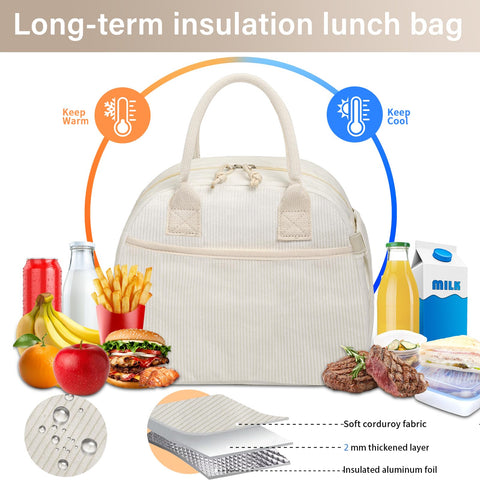 Carry Bloom lunch bag with reinforced handles for comfortable daily transport.