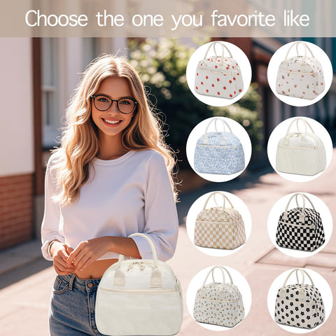 Carry bloom lunch bag waterproof corduroy exterior resists moisture.