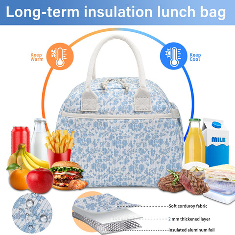Carry bloom lunch bag waterproof exterior and easy-to-clean interior.