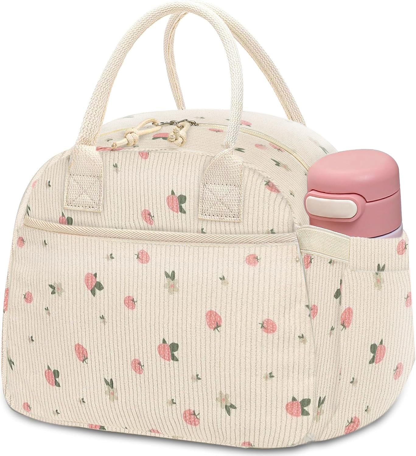 Carry bloom lunch box corduroy front pocket organizes cutlery and napkins