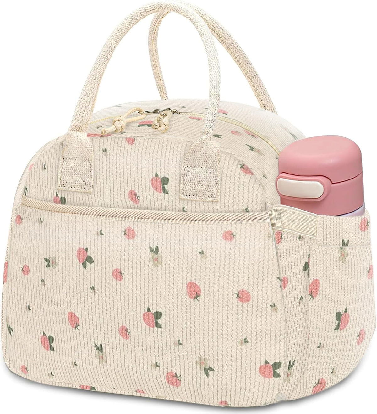 Carry bloom lunch box corduroy front pocket organizes cutlery and napkins