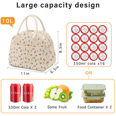 Carry bloom insulated interior with foil lining for easy wipe-clean.