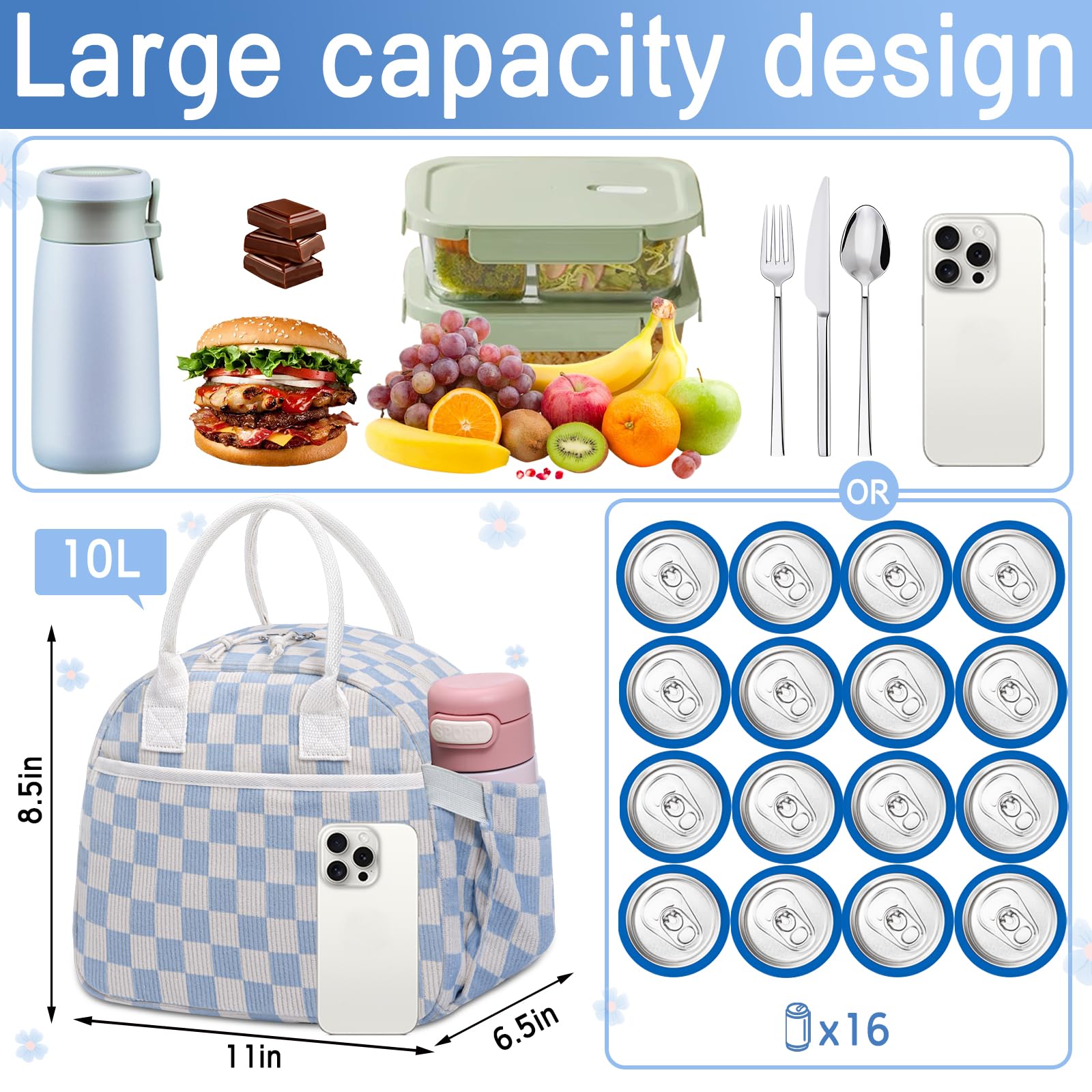 Carry bloom insulated lunch bag interior liner keeps meals fresh