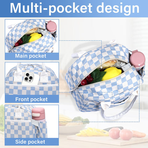Carry bloom large capacity bag fits containers, sandwiches, fruit and snacks