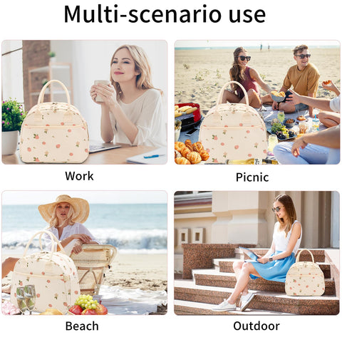 Carry bloom lunch box side pocket holds drinks or water bottle