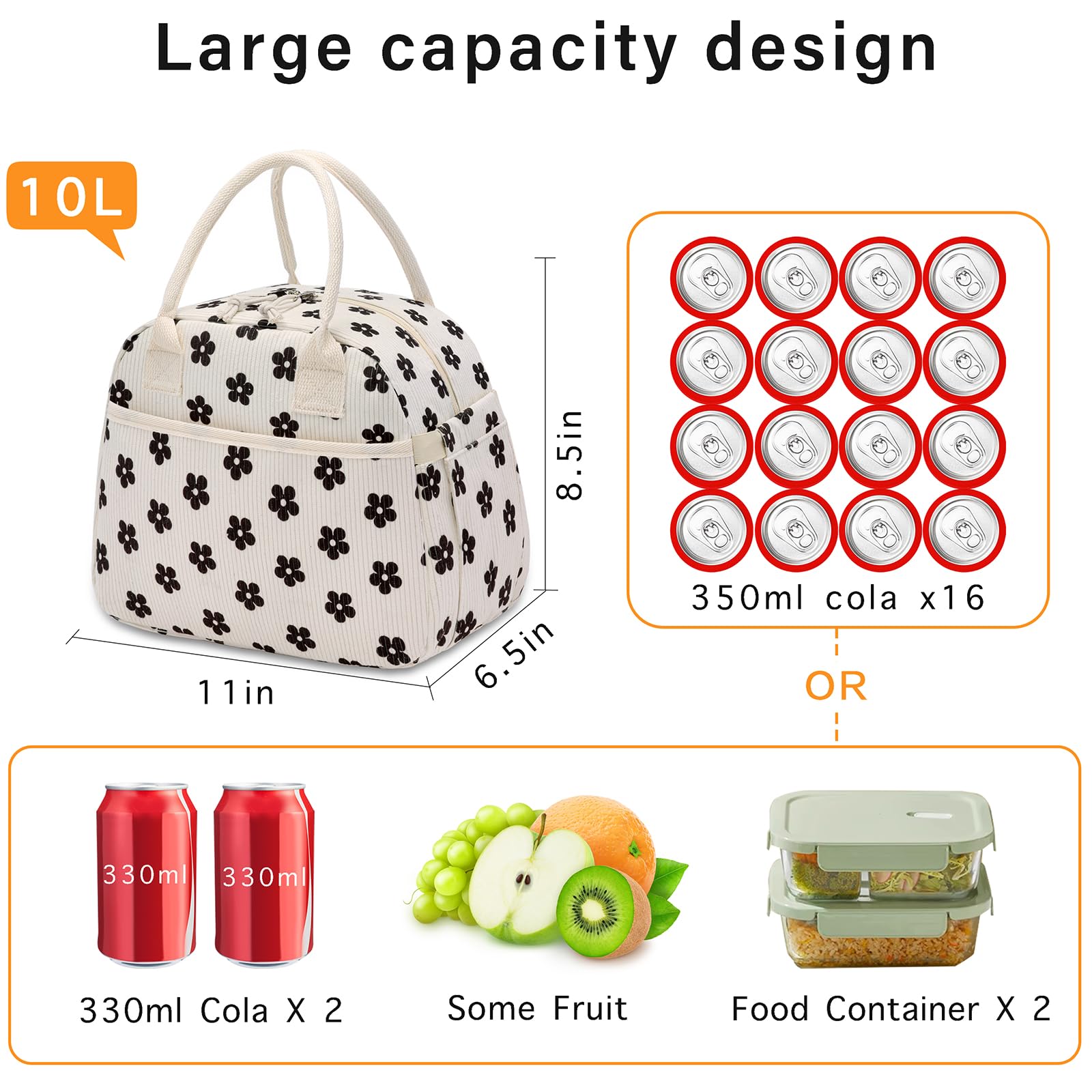 Carry bloom aluminum liner is easy to wipe clean after meals.