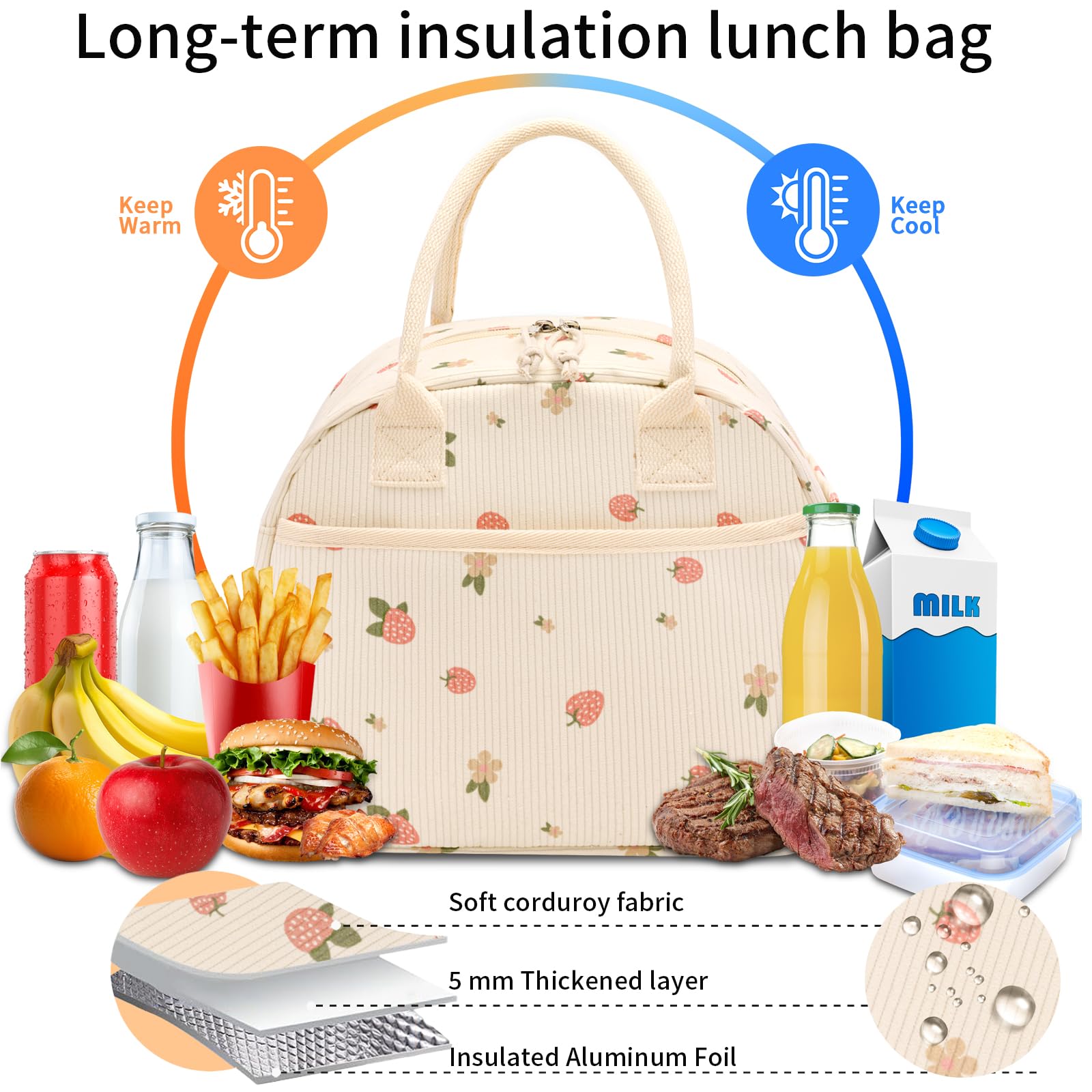 Carry bloom lunch bag versatile for work and travel