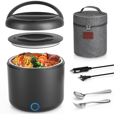 Carsolt electric lunch box showing 42-ounce capacity for on-the-go meals