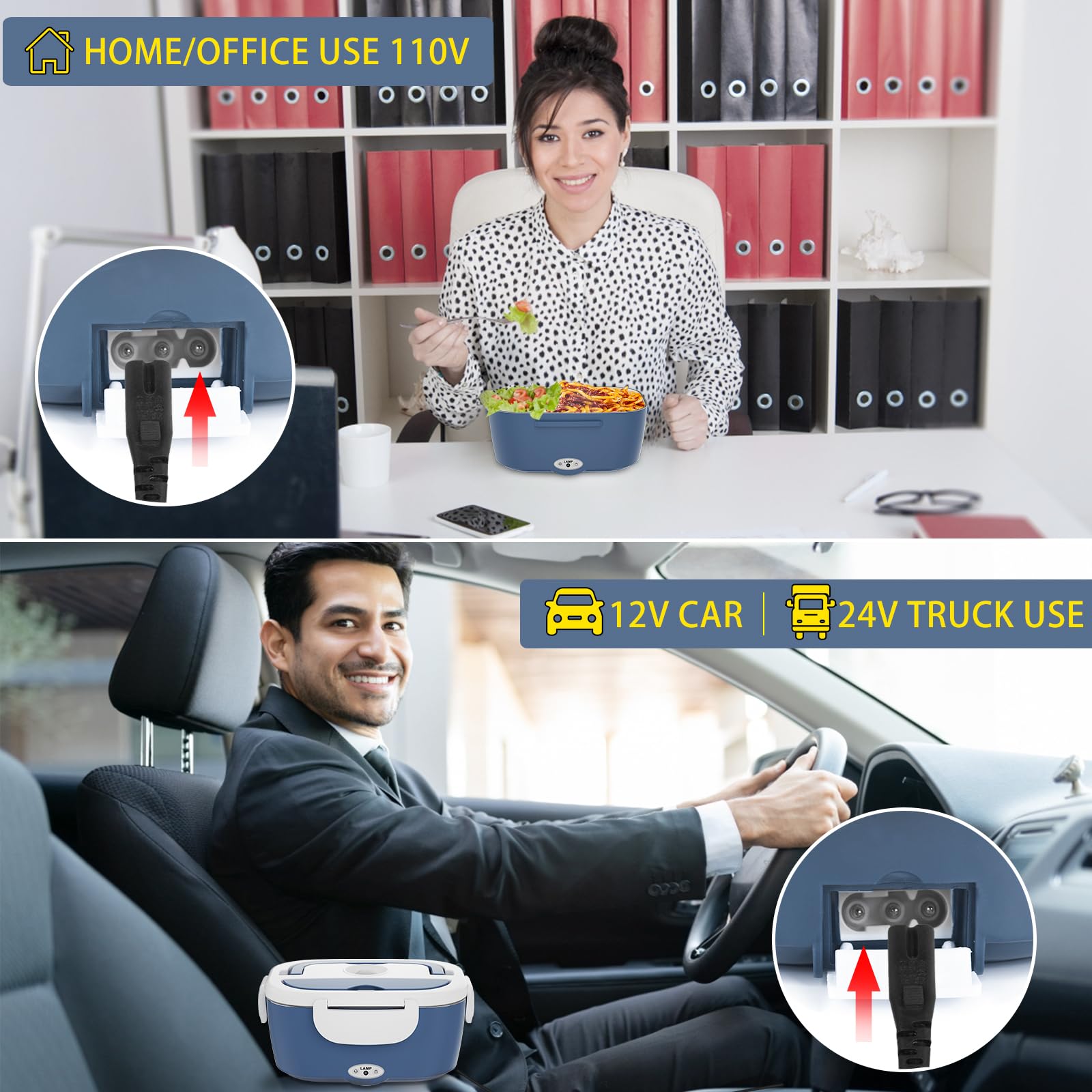 Carsolt 3-in-1 adapters connect to home, car, and truck power.