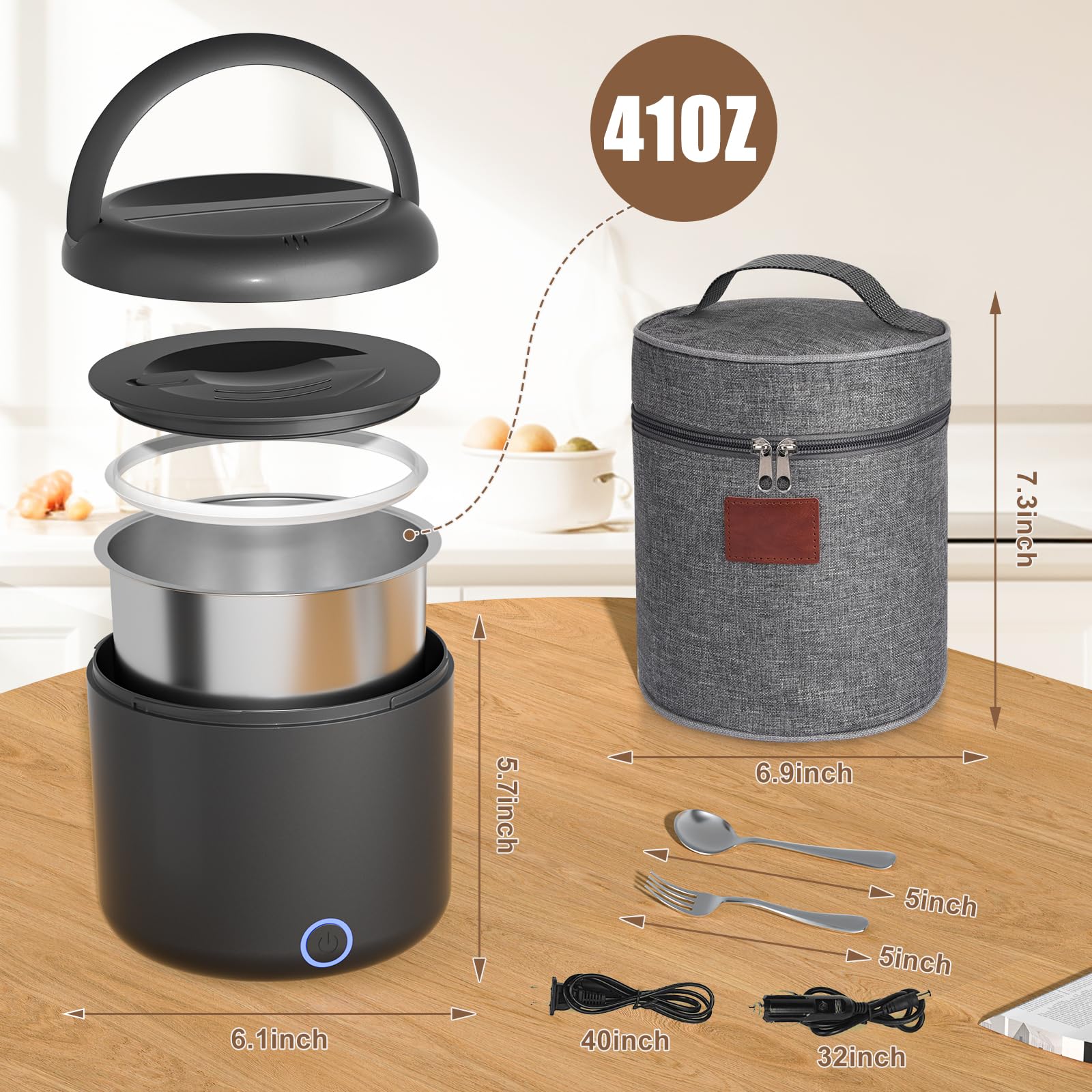 Carsolt lunch box double lid with silicone seal prevents leaks