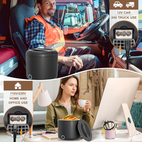 Carsolt lunch box with insulated bag and built-in handle for portability