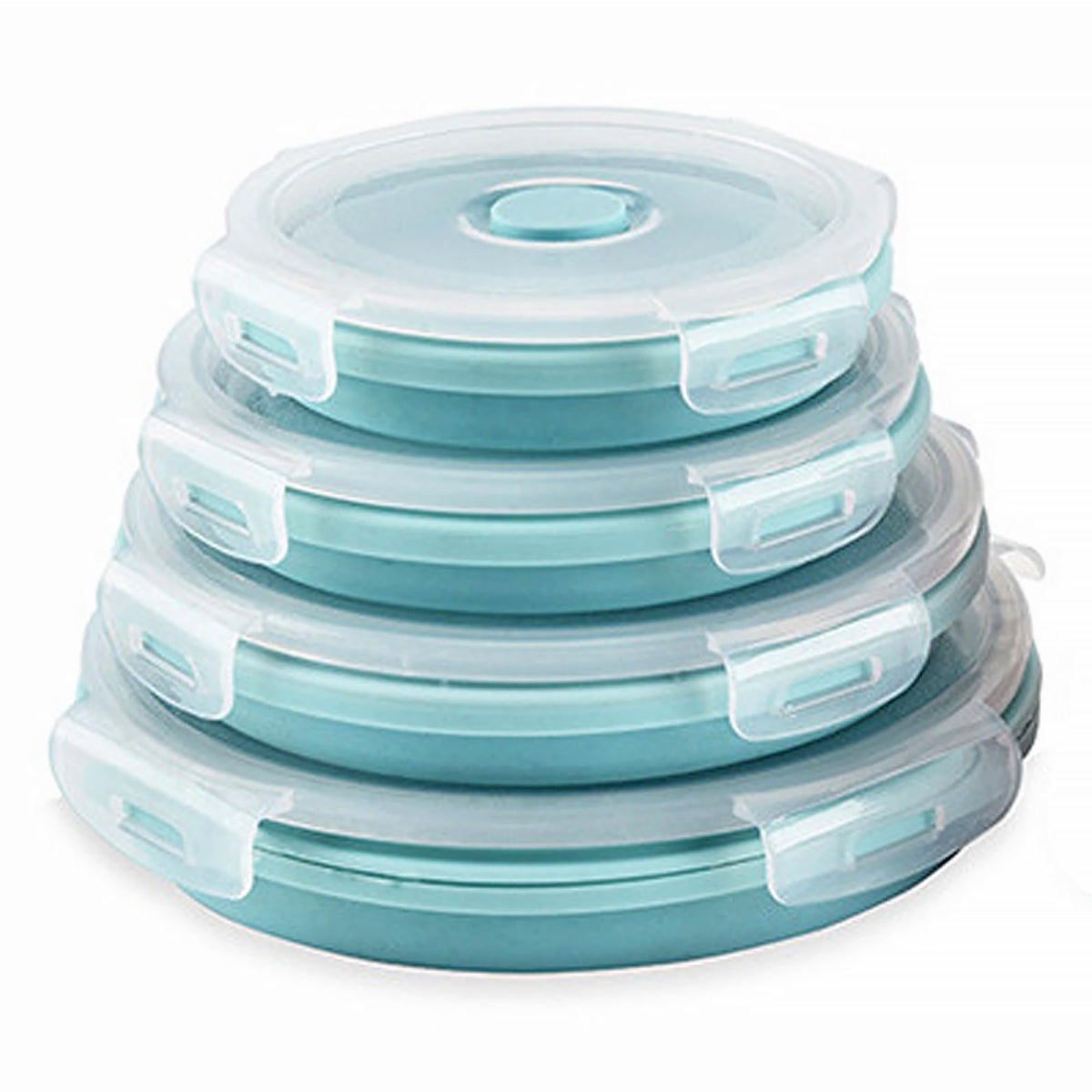 CARTINTS silicone collapsible small container with blue lid, ideal for compact lunches