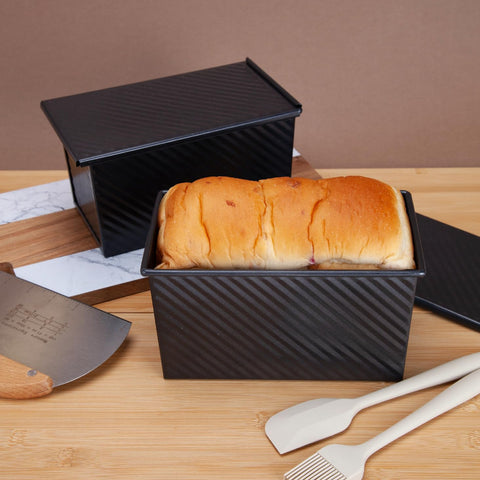 Cartman non-stick carbon steel loaf pan for easy bread release.