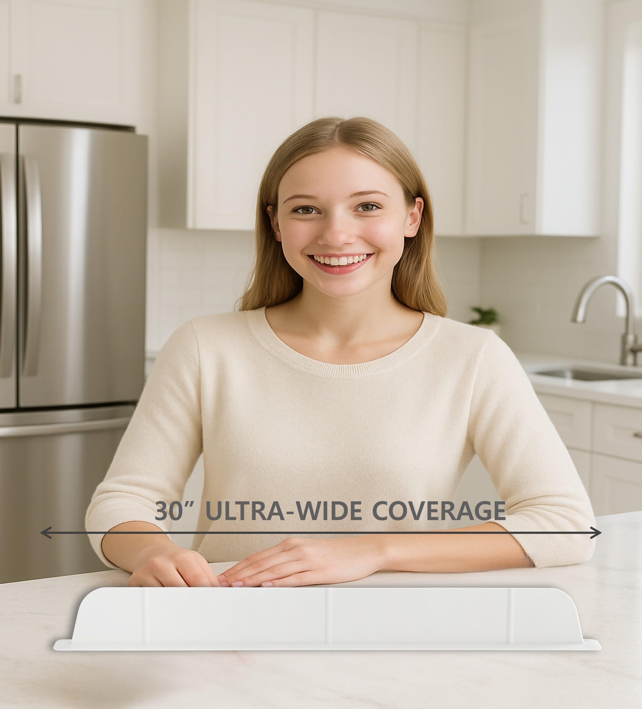 Casa Starlet splash guard provides wide sink coverage during dishwashing tasks.