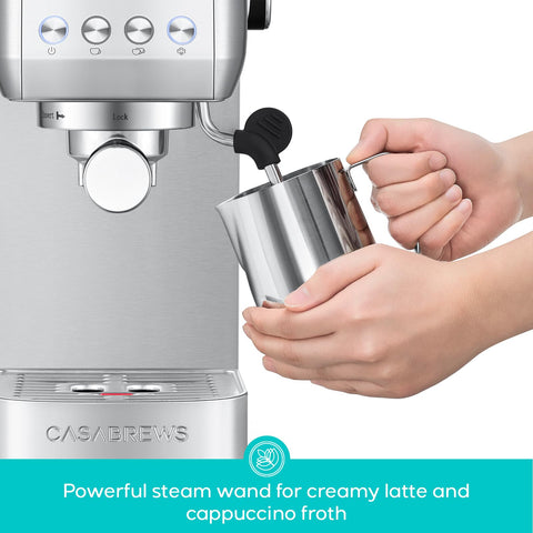 CASABREWS 3700 detachable water tank enables easy refills during busy mornings.