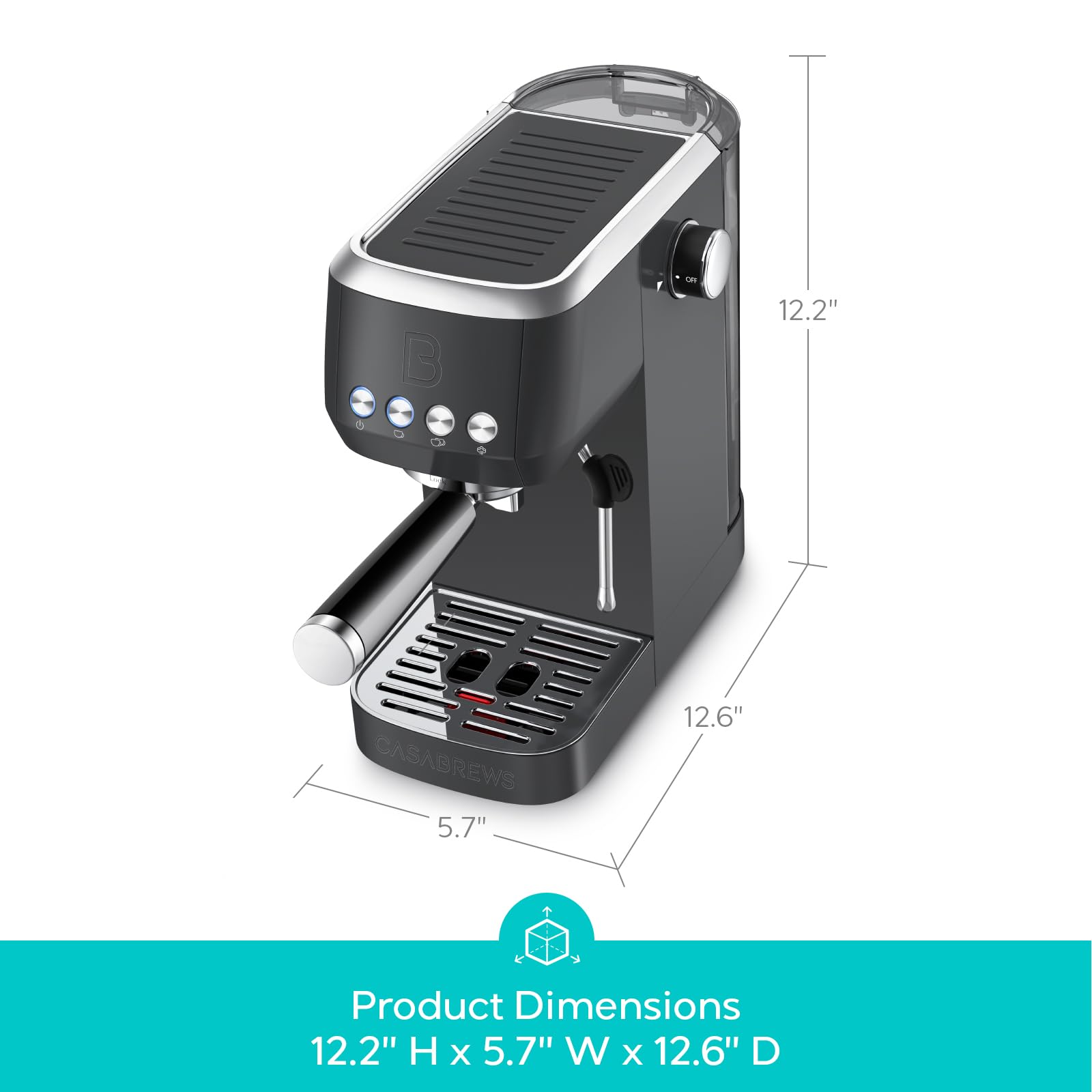 CASABREWS 3700 removable drip tray for easy cleaning