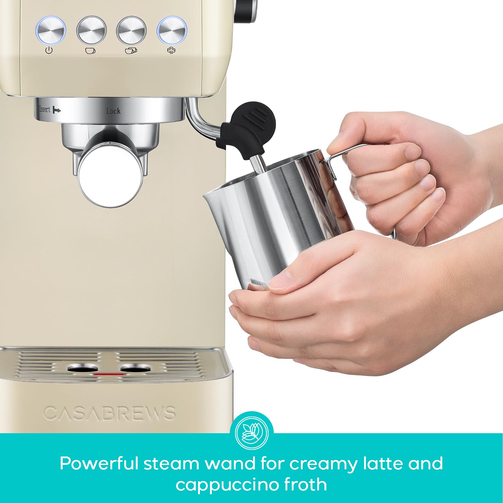 CASABREWS 3700 removable drip tray for quick cleanup.