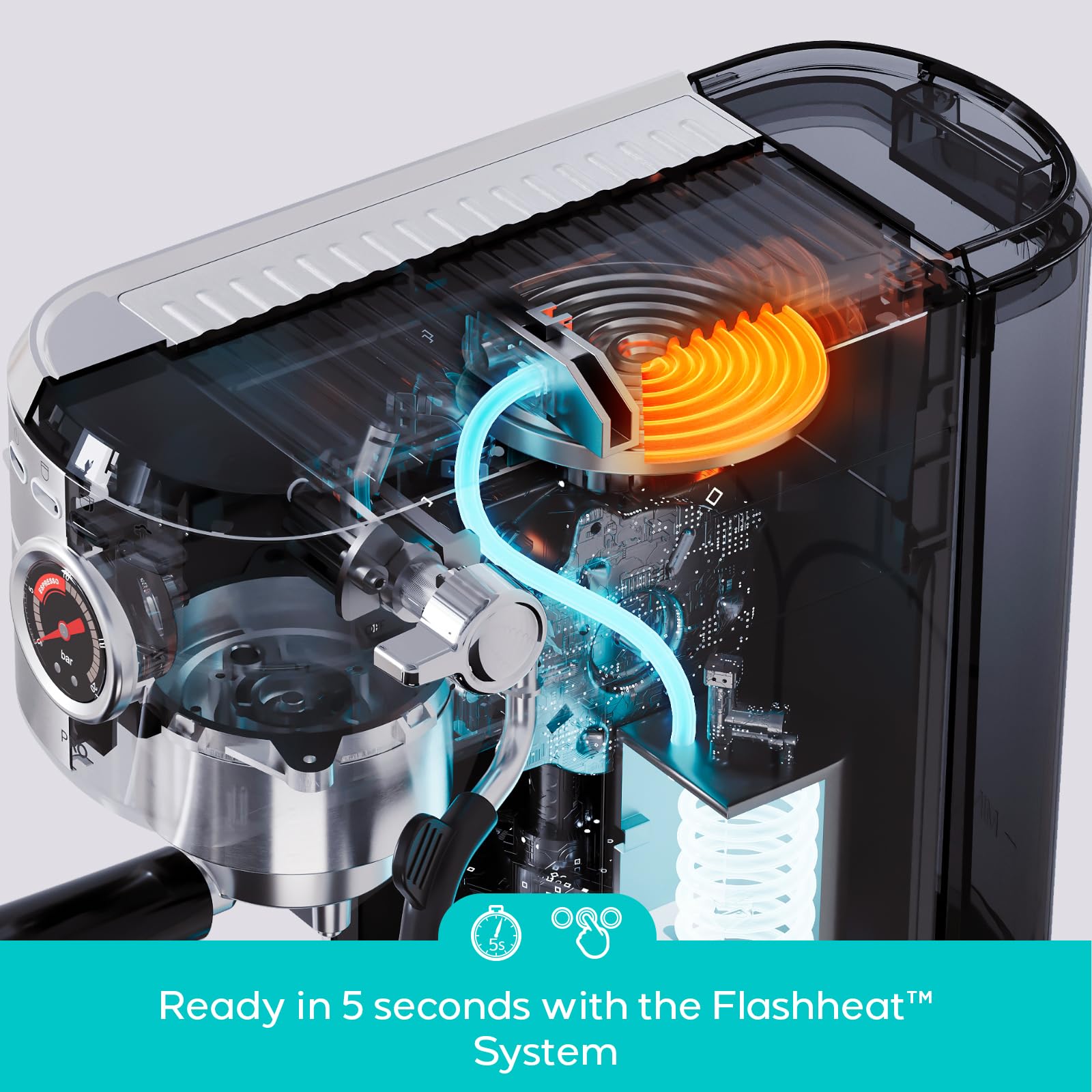 CASABREWS 5418 PRO steam wand in action for cafe-quality milk froth