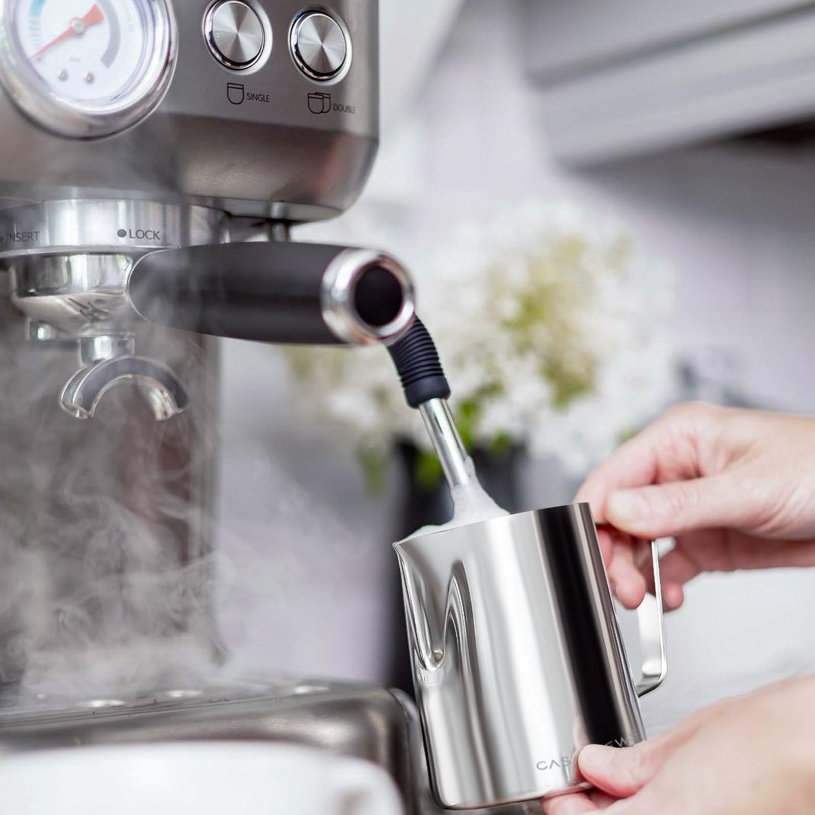 Dishwasher-safe CASMPREWS CASMP350 for quick cleanup after espresso
